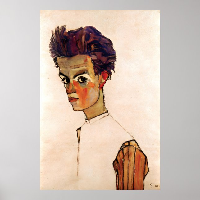 Poster Painting Egon Schiele Self-Portrait with (Front)