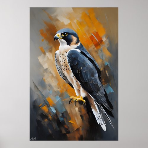 Poster  Peregrine Falcon  Painting Style 