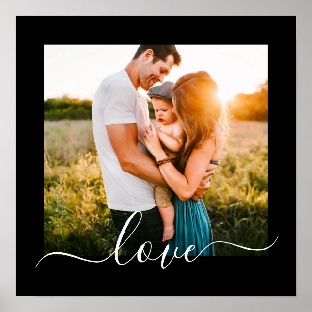 Poster Photo Template Love Text Black (Front)