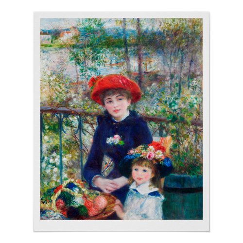 POSTER  PIERRE AUGUSTE RENOIR TWO SISTERS 1881