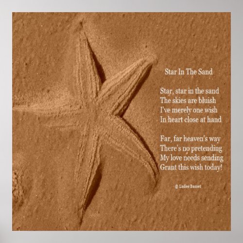 Poster Poem Star In The Sand By Ladee Basset