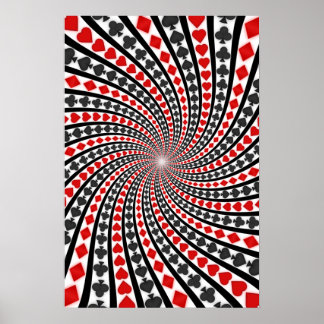 Poster: Poker Card Suits Spiral: Black Jack Poster