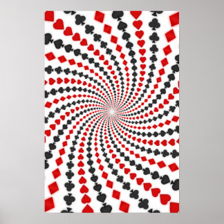 Poster: Poker Card Suits Spiral: Black Jack Poster