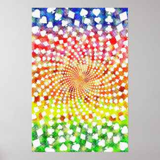 Poster: Poker Card Suits Spiral Poster