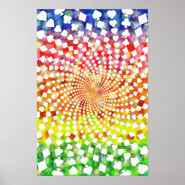 Poster: Poker Card Suits Spiral Poster (Front)