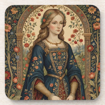 Poster Portrait Lady in Middle Ages Renaissance Ga