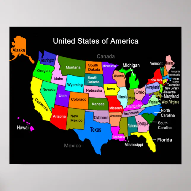USA Map Poster