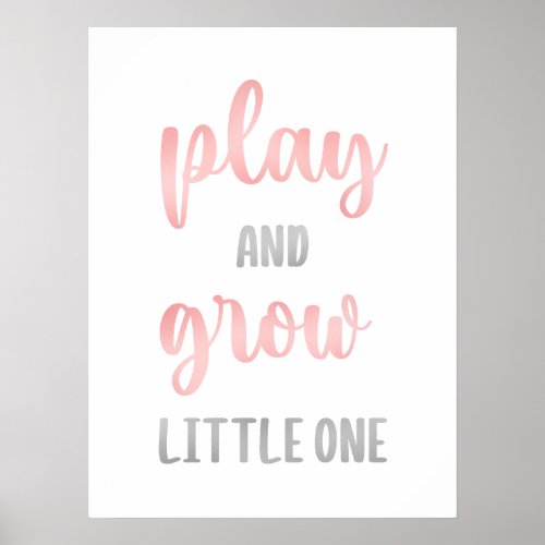 Pster Poster Play and Grow Little One Pink Nurser