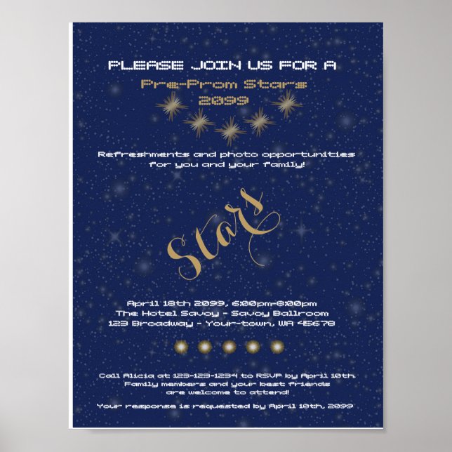 POSTER Pre Prom ,Pre-Prom Night Stars, blue, Stars (Front)