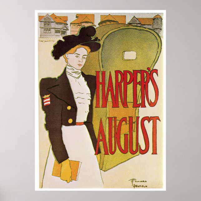 Poster/Priint:  Harper's August - Edward Penfield Poster (Front)