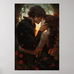 Poster - Prince Charming and Princess Love Kiss