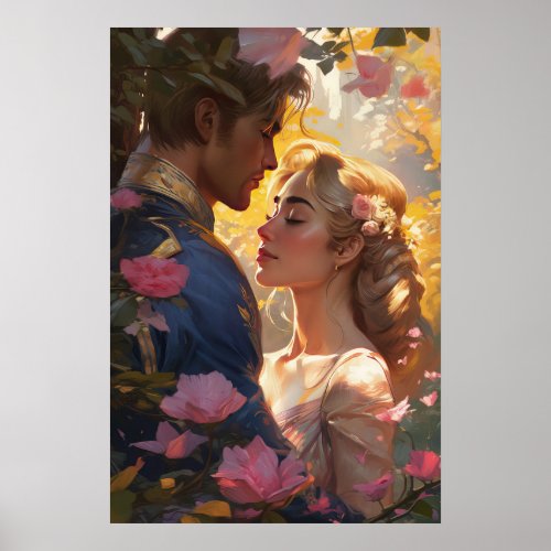 Poster _ Prince Charming and Princess Love Kiss