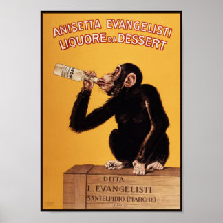Poster/Print: Anissetta Liquor Monkey Poster
