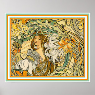 Poster/Print: Art Nouveau - Language of Flowers Poster