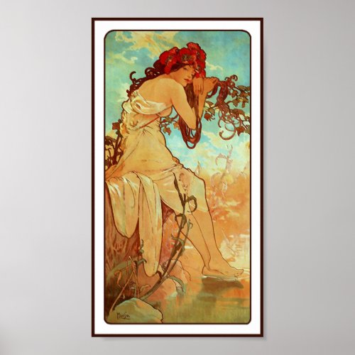 Poster Print Art Nouveau _ Mucha _ Summer