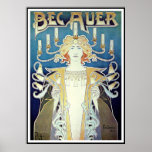 Poster/Print: Art Nouveau - Privat Livemont Poster<br><div class="desc">Henri Privat Livemont This is a quality reproduction of the Art Nouveau Poster "Bec Auer" by Henri Privat Livemont, 1896. Private Livemont was a Belgium artist renowned for his Art Nouveau advertising posters. This amazing vintage artwork shows a woman wearing a chandelier, advertising the gas lamps of the Bec Auer...</div>