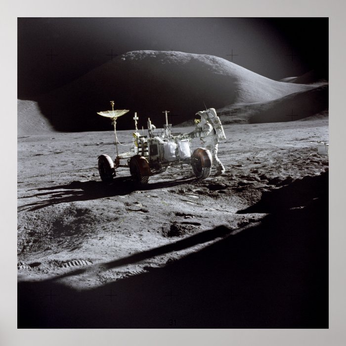 Poster/Print Astronaut Irwin on Moon