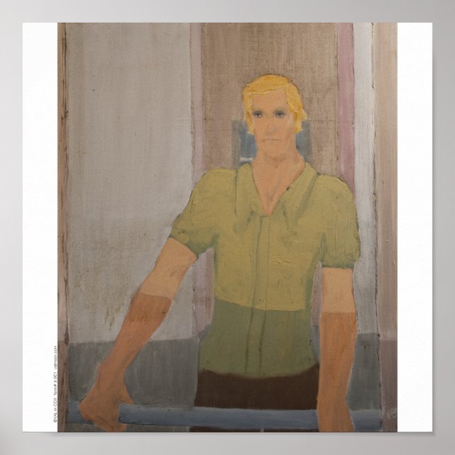 Poster/Print: "Blond Man Green Shirt" Poster (Front)