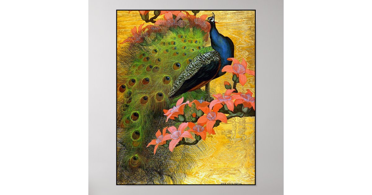Poster Print: Blue Peacock | Zazzle