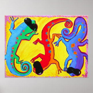 Poster Print-Carribean Lizards