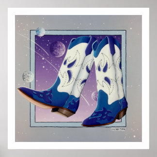 Poster, Print - Electric Slide Cowboy Boots