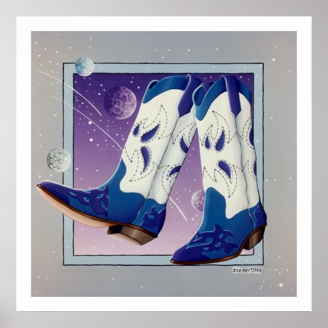 Poster, Print - Electric Slide Cowboy Boots (Front)