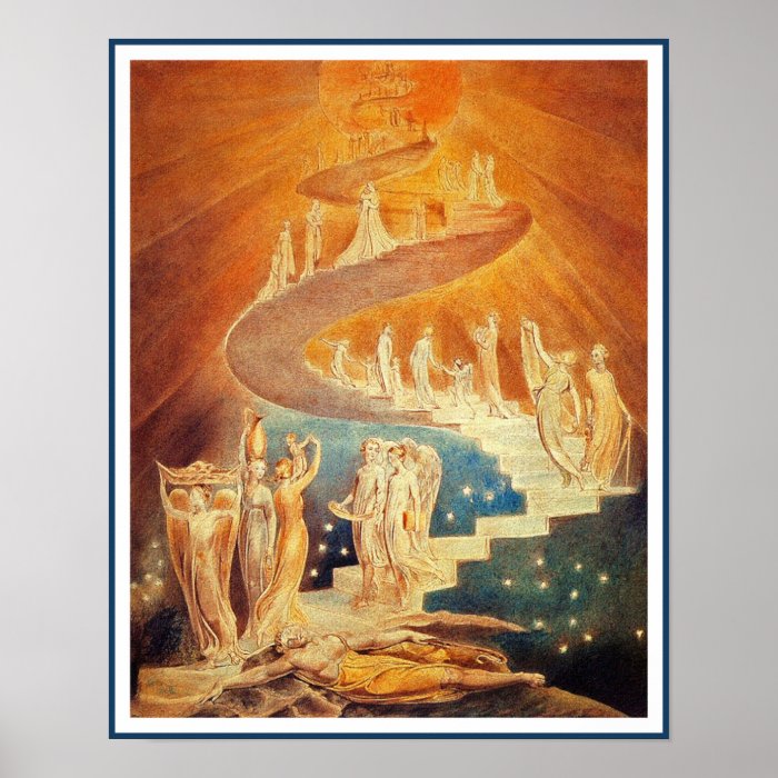 Poster/Print: Jacob's Ladder - William Blake Poster | Zazzle