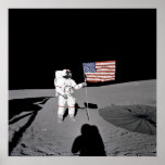 Poster/Print:  Moonwalk & American Flag Poster