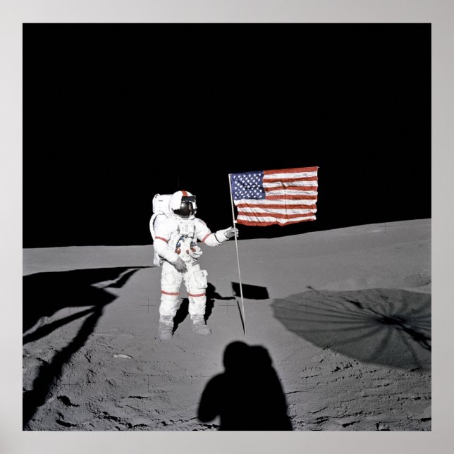 Poster/Print:  Moonwalk & American Flag Poster (Front)