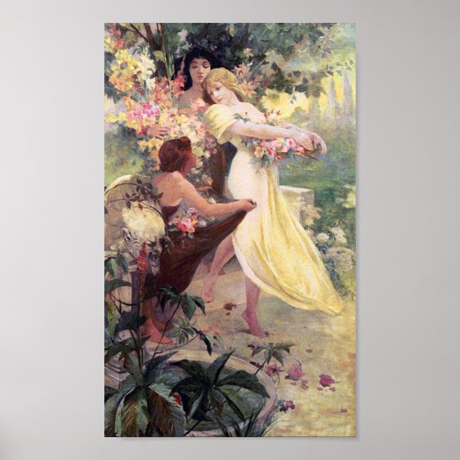 Poster Print: Mucha - Spirit of Spring (Front)