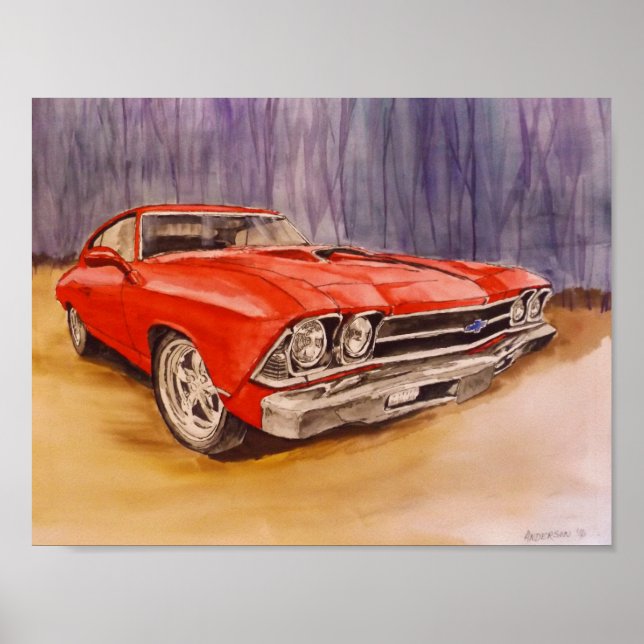 poster print red 69 Chevelle (Front)