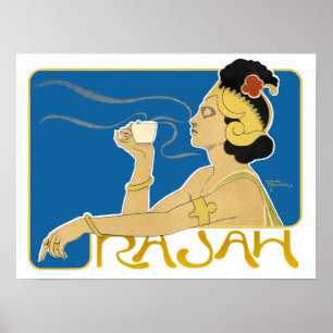 Poster/Print: Vintage Rajah Coffee Poster