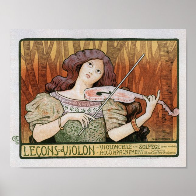 Poster Print: Violin Lessons by Paul Berthon (Front)