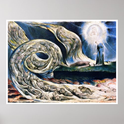 Poster Print Whirlwind of Lovers by W Blake