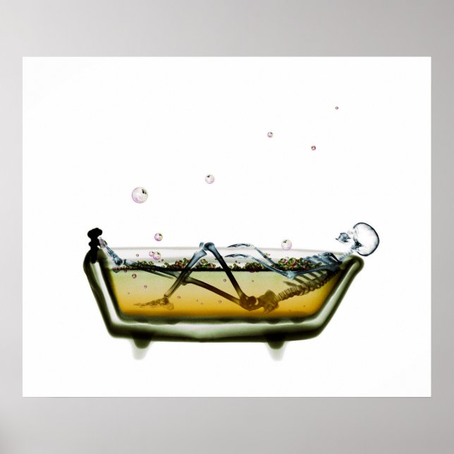 Poster/Print X-Ray Skeleton Bath Original Negative Poster (Front)