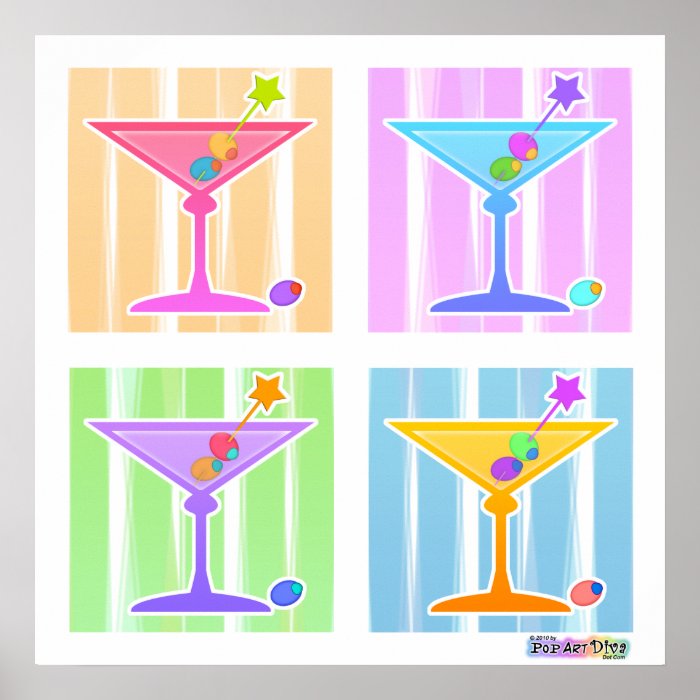 Poster, Prints   Retro Pop Art Martinis