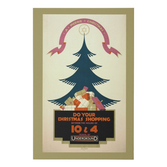 Poster Promoting Travel By London Underground Faux Canvas Print (Front)