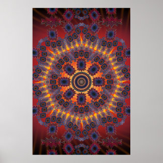 Poster: Psychedelic Radial Pattern Poster