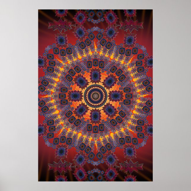 Poster: Psychedelic Radial Pattern Poster (Front)