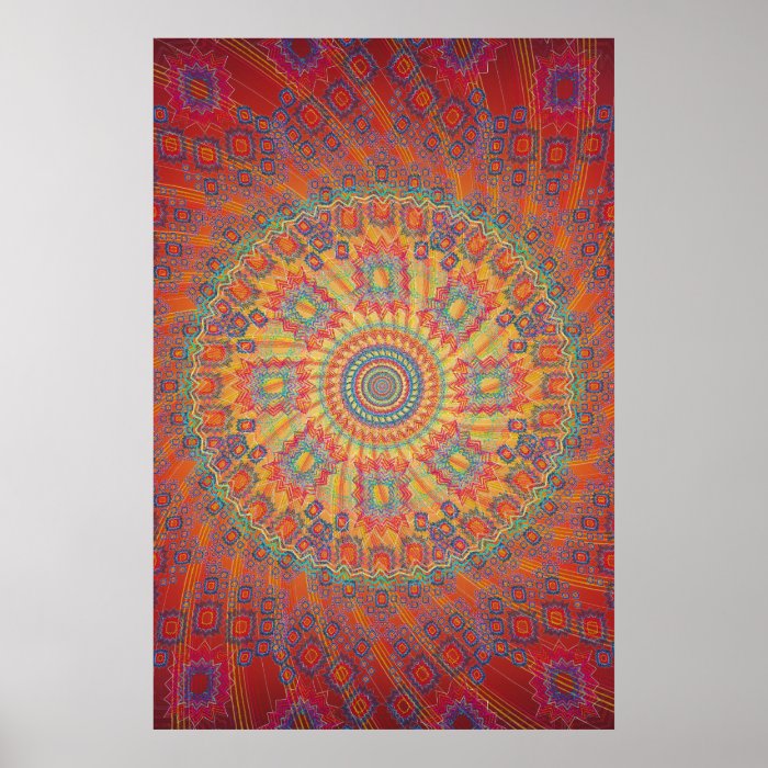 Poster Psychedelic Spiral Fractal Artwork