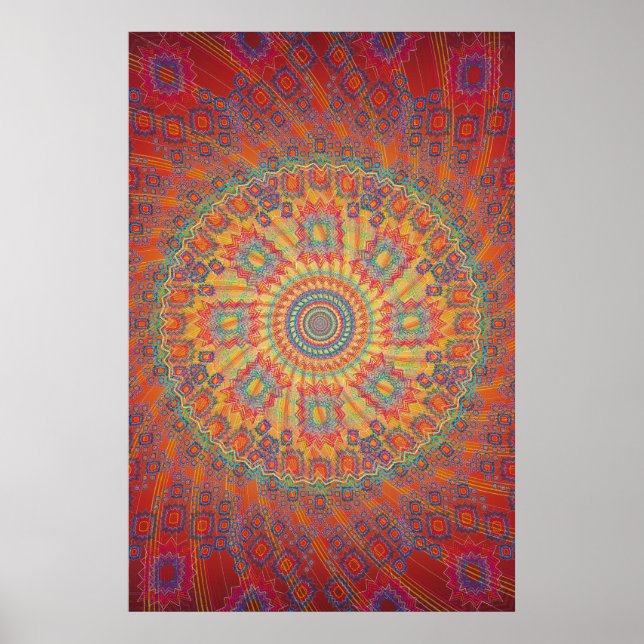 Poster: Psychedelic Spiral Fractal Artwork Poster (Front)