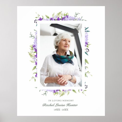 Pster Purple Shades Garland In Loving Memory Phot Poster