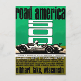Poster ,Race America 500, Elkhart Lake Invitation
