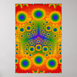 Poster: Rainbow Fractal Explosions: Vector Art Poster