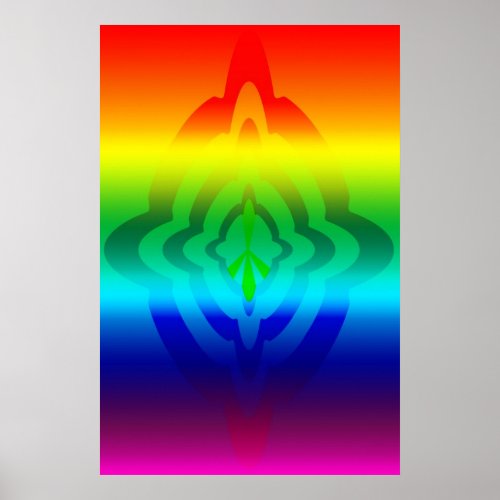 Poster Rainbow Peace Sign Design