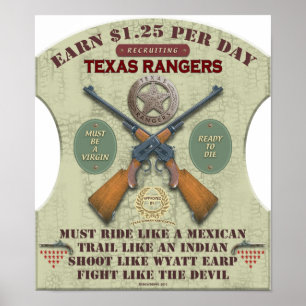 POSTER - RECRUITING TEXAS RANGERS 1887