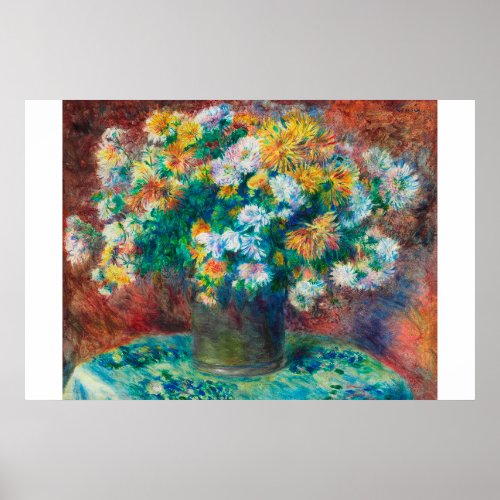 Pster retratando Chrysanthemums de Renoir Poster