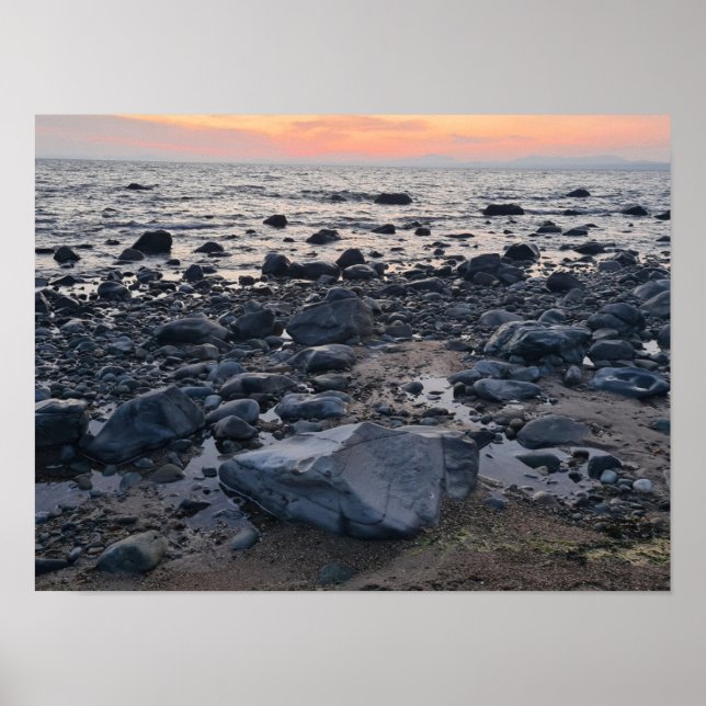 Poster - rocky beach at sunset (Front)