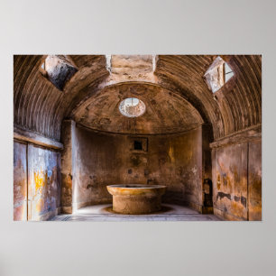 Poster - Roman Baths - Ancient Pompeii, Italy
