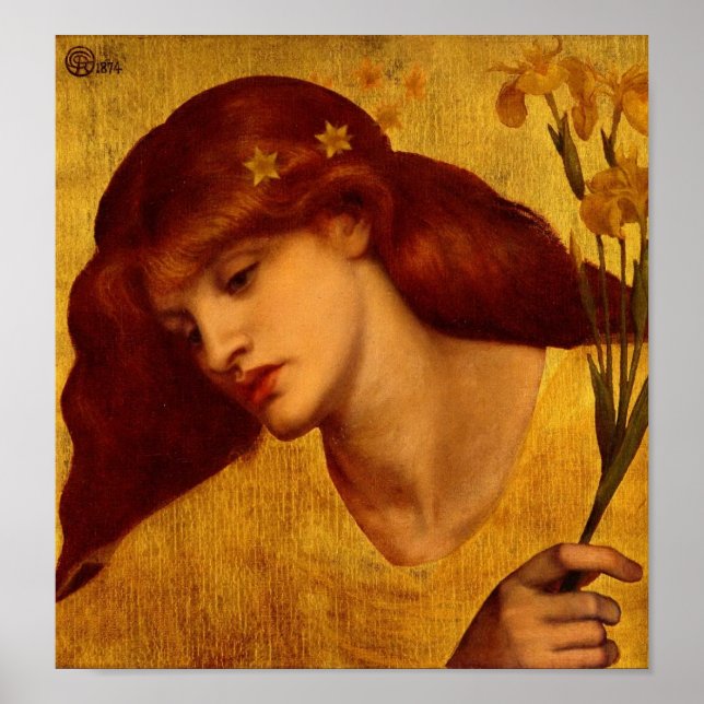 Poster Sancta Lilias 1874 by Rossetti (Front)